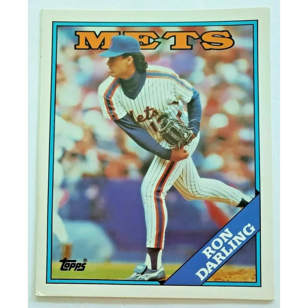 1988‎ Topps Ron Darling Baseball Duo-Tang School Paper Pocket Folder  New
